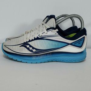 Saucony Kinvara 10 Women's Size‎ 6 White Blue Running Shoes Sneakers Lace Up